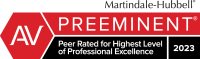 Martindale-Hubbell | AV Preeminent | Peer Rated For Highest Level of Professional Excellence | 2023