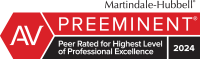 Martindale-Hubbell | AV Preeminent | Peer Rated For Highest Level of Professional Excellence | 2024